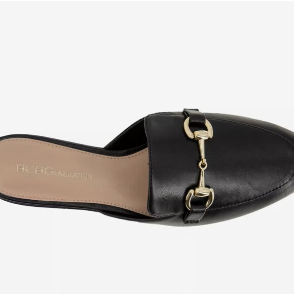 Women's BCBGeneration Black Zorie Mule with Gold Detail - 9 - Picture 4 of 9